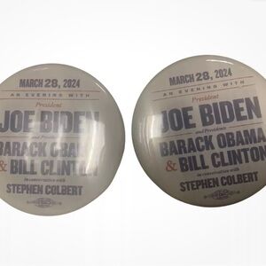 Joe Biden Barack Obama Bill Clinton button Radio City Hall NWT collectible qty 2